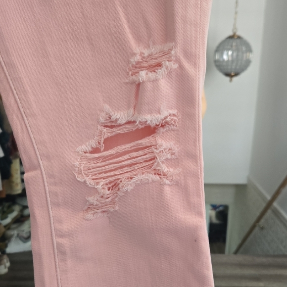 Pink Flared Women's Jeans - Picture 2 of 8